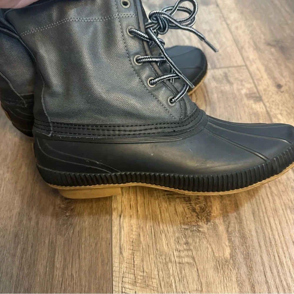 Tommy‎ Hilfiger Men’s Collins Duck Boots, Waterproof, Dark Gray, Black, Size 11